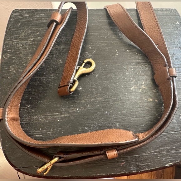 Coach brown leather briefcase bag with strap - Picture 10 of 12